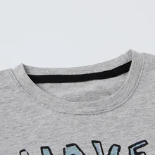 Новинка; сезон осень; стильная детская одежда из чистого хлопка; базовая одежда для детей с рисунком экскаватора из мультфильма; круглый воротник в Корейском стиле для мальчиков