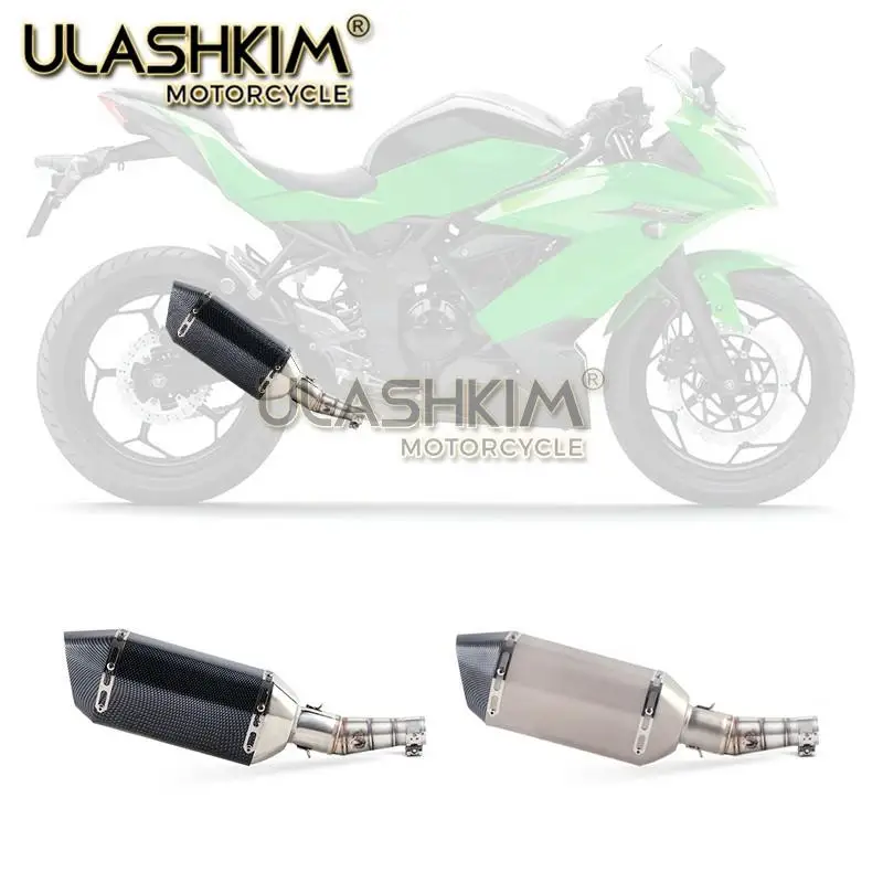 Мотоциклетная выхлопная контактная средняя труба для Kawasaki Z250 2008- Ninja 300 2013- Ninja 250R 2008