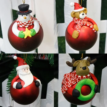 

1pcs Christmas Tree Decor Ball Bauble Xmas Party Hanging Ball Ornament Decorations For Home Christmas Decorations Gift (random)
