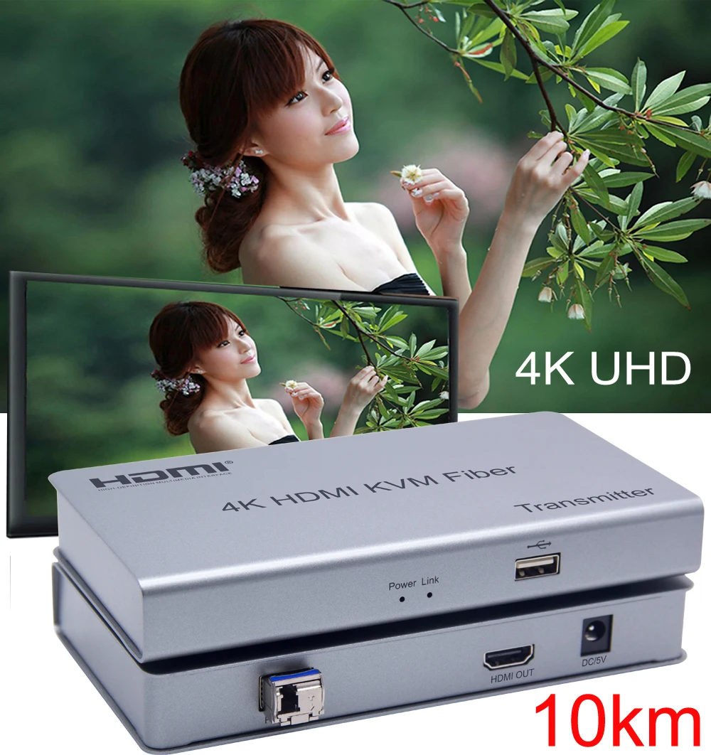 10 км 4 к HDMI KVM удлинитель USB Мышь Клавиатура расширение одним волоконным кабелем Кабель передачи DVD видео плеер ПК к ТВ HD ТВ