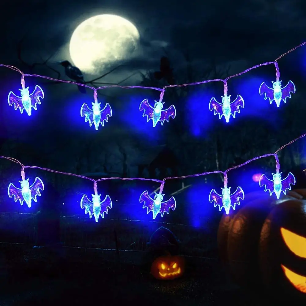 

3M 20LEDs Little Bat Style Halloween String Lights Battery Operated Dhost Festival Horror String Lights Decoration Lights