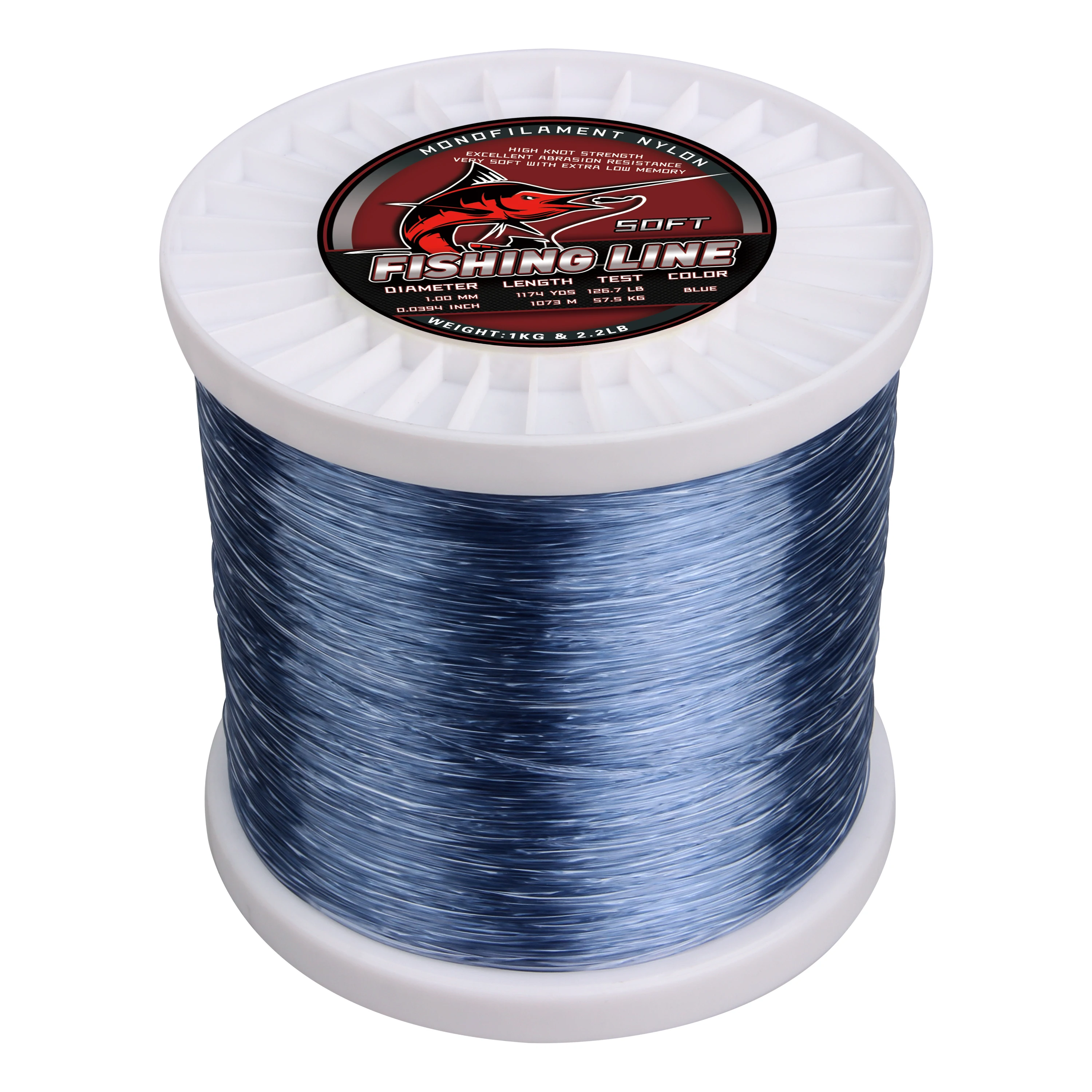 1KG/2.2LB Monofilament Fishing Line Blue/Clear 0.3/0.4/0.5/0.6/0.7/0.8