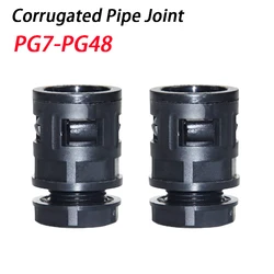 10pcs PG7-PG63 Corrugated Pipe Joint Black Plastic Tube Connector AD10 AD13 AD15.8 AD18.5 AD21.2 AD25 AD28.5 Bellows Joint