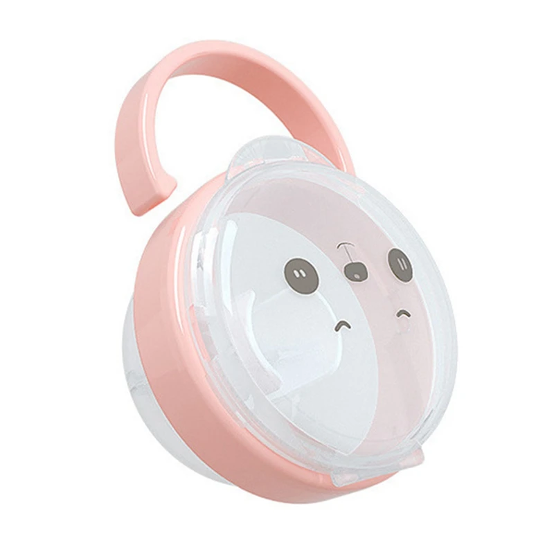 Baby Pacifier Nipple Cartoon Expression Nipple Storage Box Portable Kid Travel Case Soother Container Holder Pacifier Dummy Box - Цвет: PK
