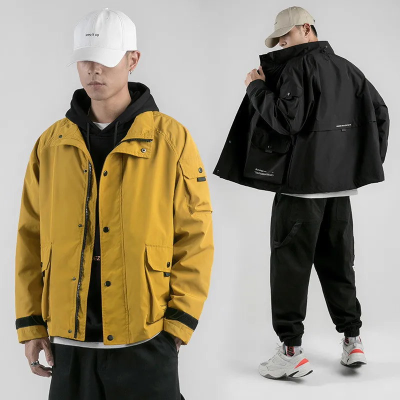 

2019 Men's Autumn and Winter New Japanese Loose Casual Jacket Mens Fashion Lapel Cardigan Three-dimensional Pocket Jackets