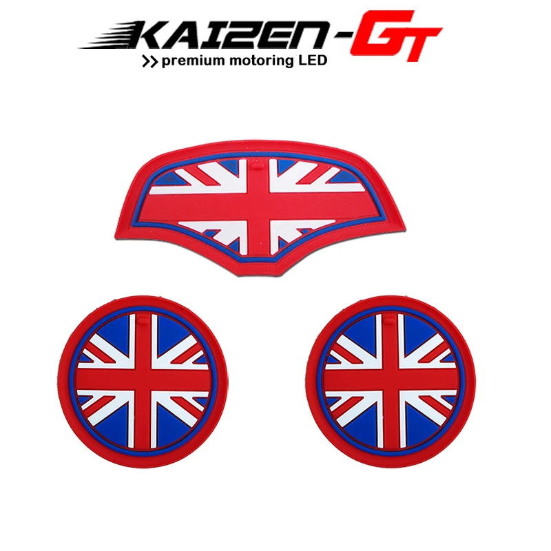 

3PCS Soft Silicone Union Jack UK Flag Style Car Anti-slip Front Cup Holders Coasters & Storage Box Mat For MINI Cooper F55 F56