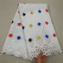 Швейцарская кружевная ткань, хлопок, Suisse, сухая кружевная ткань, высокое качество, ткань из Дубая швейцарская вуаль, кружево в швейцарском стиле, 5 ярдов/партия