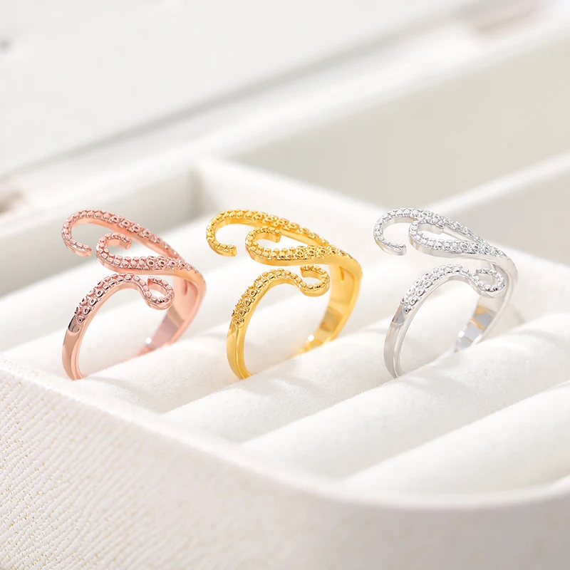 Vintage Octopus Tentacle Open Ring For Women Gold Color Stainless Steel Ring Summer Party Jewelry Gift finger rings fashion rings fashion ring stainless steel rings metal rings gold rings