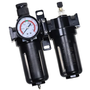 

Pneumatic Air Filter Regulator Lubricator Combinations Water Oil Separator 1/2 Inch Black SFC-200 0-1Mpa 0-150PSI