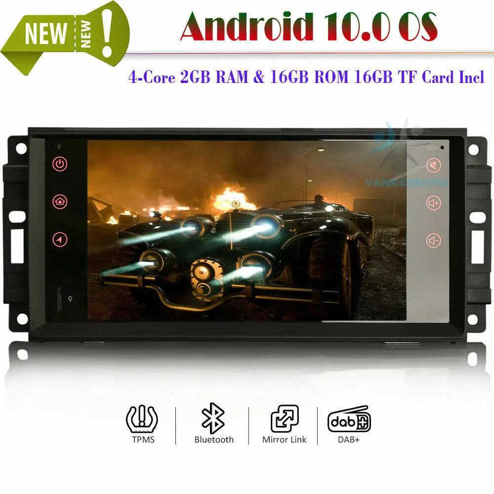 Автомагнитола 7 дюймов Android 10 0 мультимедийный плеер DAB + WIFI Bluetooth GPS СБ NAVI для Jeep Compass