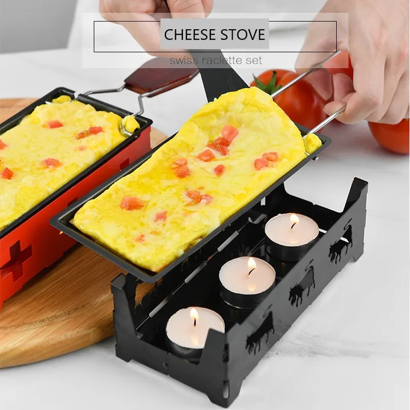 

Portable Swiss Cheese Oven Mini Non-Stick Butter Cheese Tray Scotland Wind Grill Plate