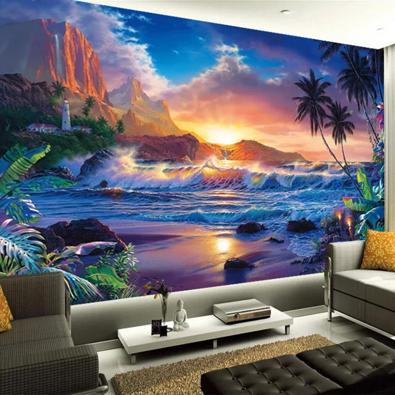 European-Style-3D-Coconut-Tree-Sea-Oil-Painting-Murals-Living-Room-Study-Kid-s-Bedroom-Background (2)