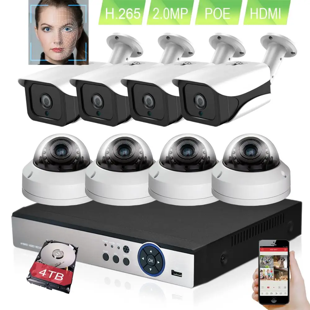IP-камера видеонаблюдения H.265 + 8 каналов 5 МП NVR 1080p 2 | Безопасность и защита