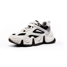 Осень корейский High-end из воловьей кожи для отдыха спортивная обувь с толстая подошва золотистого цвета, из натуральной кожи, обувь защитная обувь