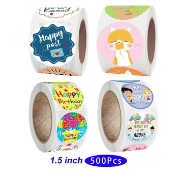 

1.5â€ 500pcs Aesthetic Cute Kawaii Cat Car Anime Stickers Children Kids Teacher Supply Animal Scrapbook Thank You Washi Tape Post