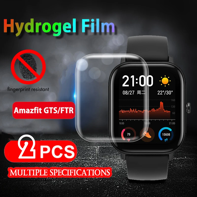 2 шт., мягкая защитная пленка для часов из ТПУ, полное покрытие для Xiaomi Huami Amazfit Bip GTS GTR 42/47 Pace, прозрачная защитная пленка для экрана
