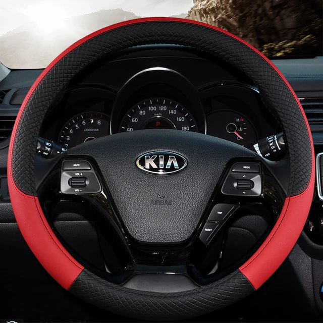 Car Steering Wheel Glove Cover Automobile steering wheel cover appropriate for kia Ceed Rio K2 K3 K4 K5 Picanto Sportage Rio 3 red