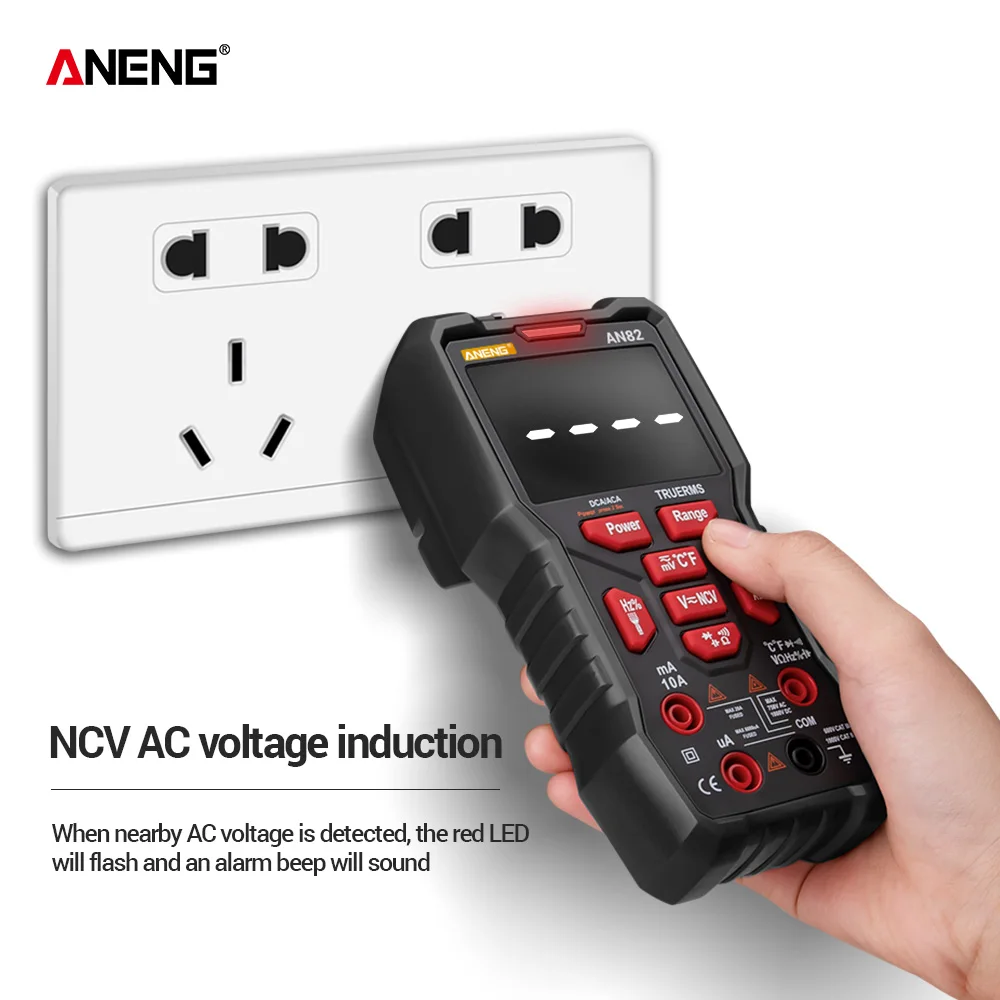 ANENG AN82 Digital Multimeter Professional 9999 Tester esr DIY Transistor Capacitor NCV Testers True RMS Analog meter Multimetro