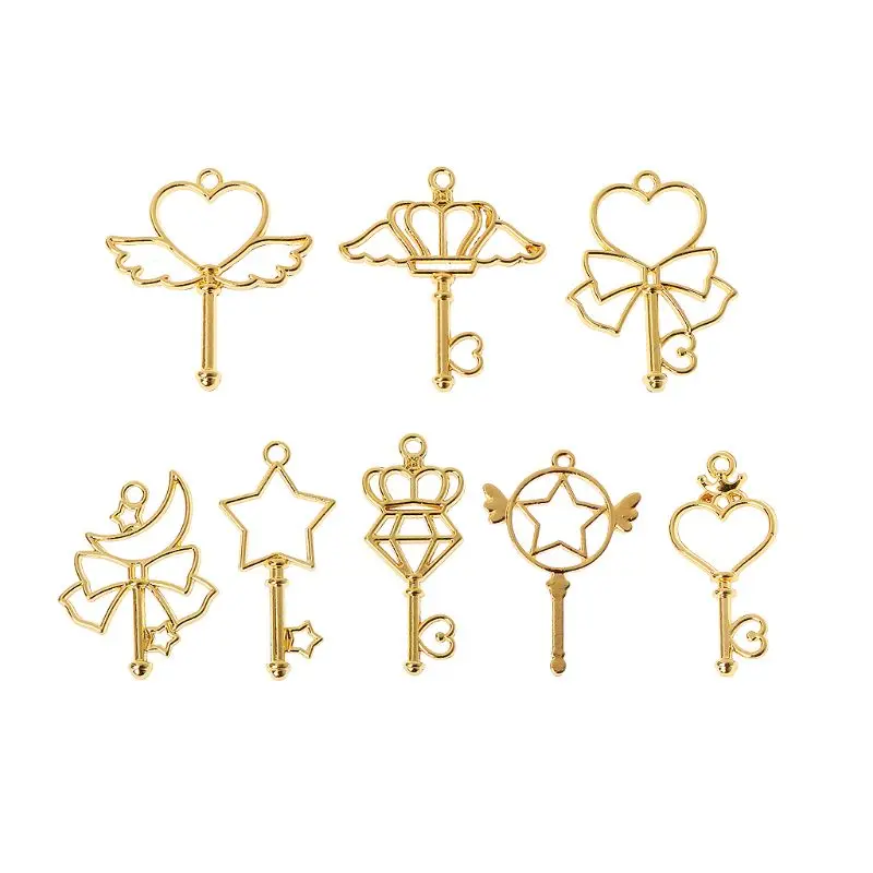 8Pc Magic Wand Frame Pendant Open Bezel Blank Setting UV Resin Jewelry DIY Charm | Украшения и аксессуары