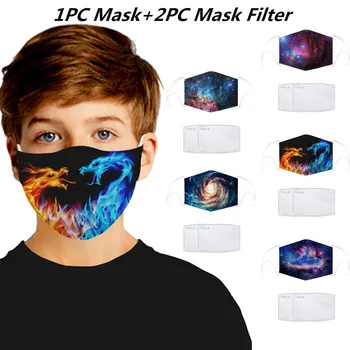 

1pc Children Dustproof Windproof Pm2.5 Mask With Mask Gasket Face Mask Filter Mascarillas Para Niños Mascarilla Con Filtro