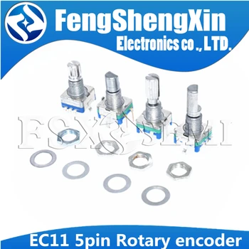 

2pcs/lot New Half / Plum axis rotary encoder, handle length 15mm / 20mm code switch/EC11/ digital potentiometer with switch 5Pin