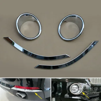 

4pcs Car Front + Rear Fog Light Lamp Chrome Trim Cover For BMW X5 F15 2014-2018 Car Styling Accessories