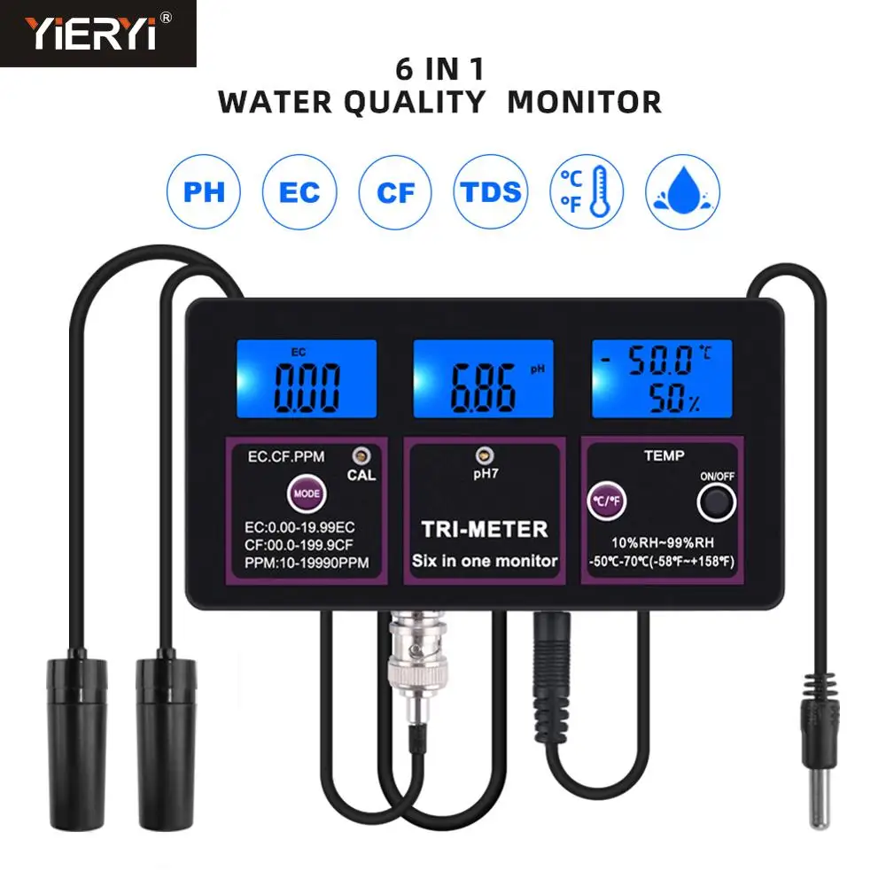 Multi-Parameter PH  EC CF Temperaturmesser Wasserqualität Detector Monitor 
