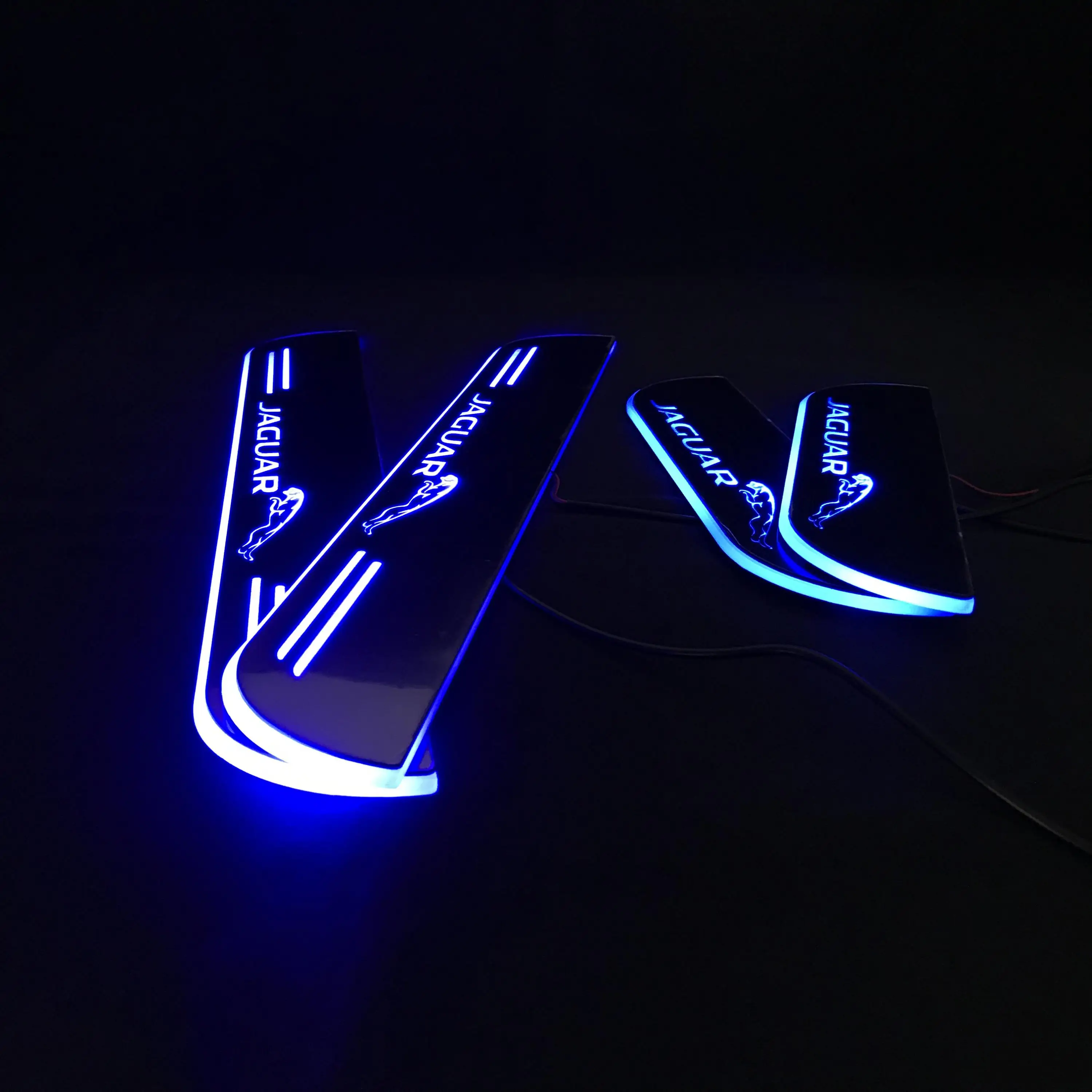Osmrk светодиодные движущиеся двери scuff для jaguar xf динамический порог пластина плоская подкладка наложения потока/фиксированный свет, 4 шт