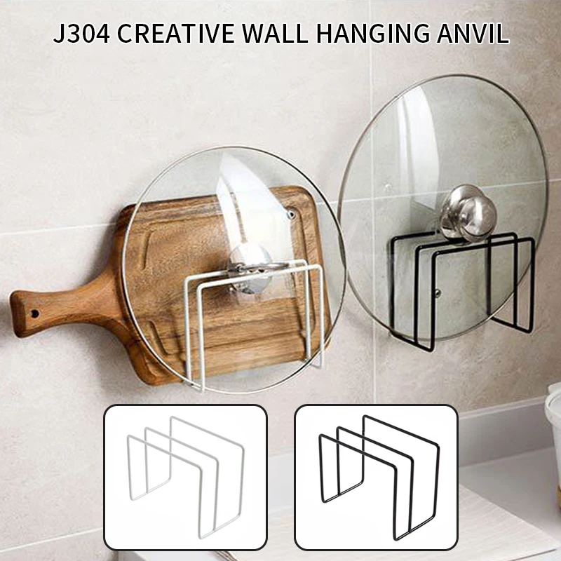 

Iron Cutting Board Frame Chopping Board Pot Lid Holder Organizer Wall Mount Bakeware Pan Lid Cover Rack Holder Kitchen Tools