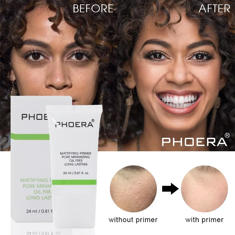 

PHOERA Magic Invisible Pore Makeup Primer Pores Disappear Face Oil Control Matte Make Up Base Brighten Foundation Primer