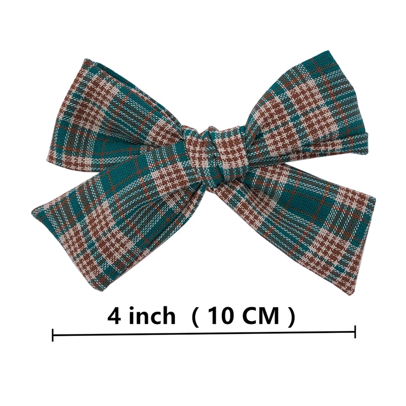 2 PCS 4 inches Plaid Festive Accessories Tartan Bow Hair Clips Scottish Bow Barrettes for Kids Baby Girls 5