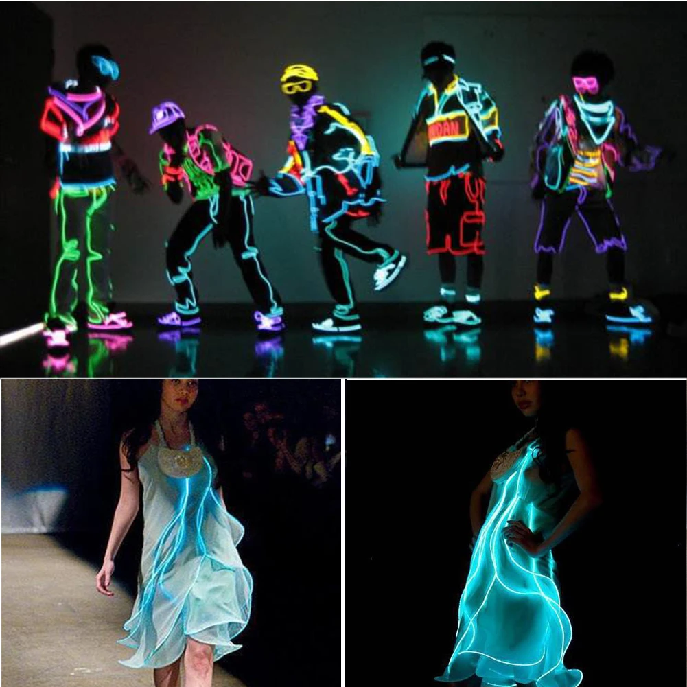 Colorful 20-220V 10M EL Led Light Creative Flexible Soft Tube Wire Neon Glow waterproof Car Rope Strip Light Xmas Decoration