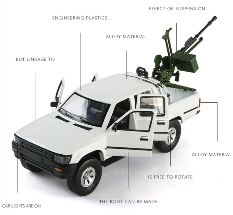 Горячая Распродажа 1:32 Hailax armed pickup модель сплава, моделирование детского звука и света внедорожные модели игрушки