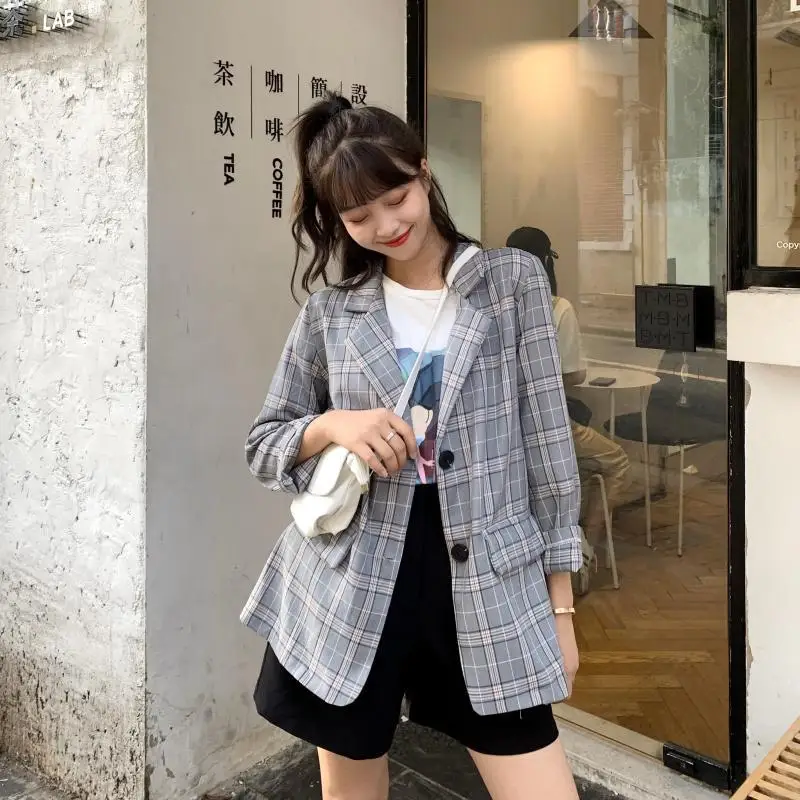 

Photo Shoot Suit Jacket Women's 2019 Autumn New Style Korean-style Elegant Versatile Pattern Casual Online Celebrity Suit