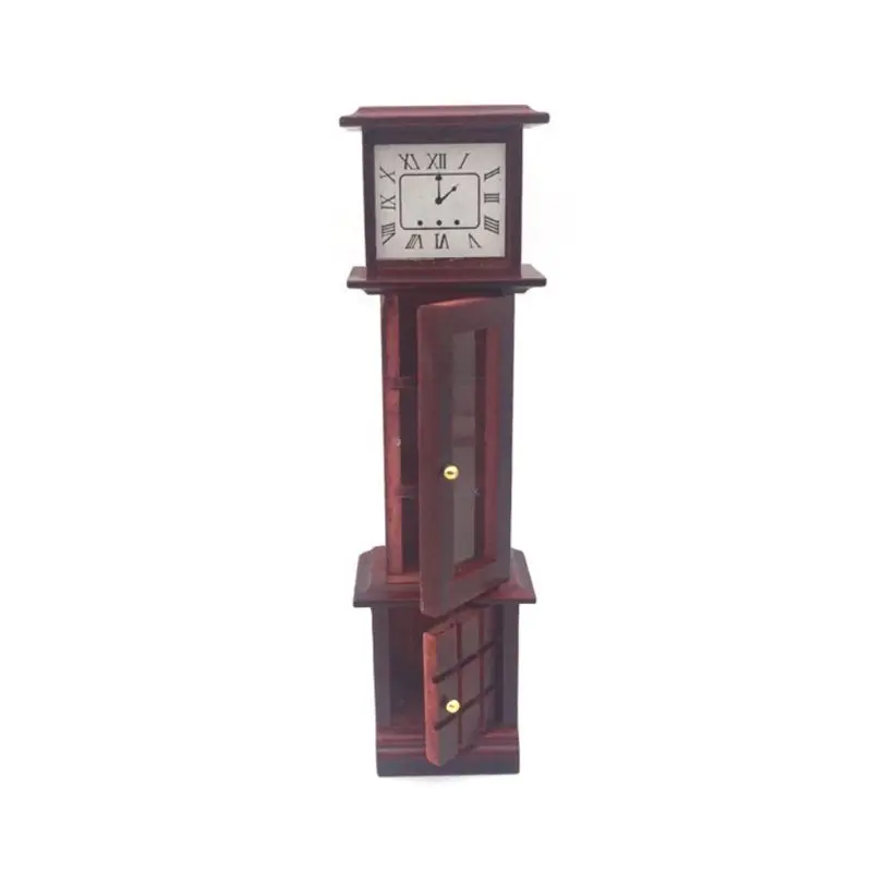 

Dollhouse Mini Furniture Retro Floor Clock Model Doll House Decoration Accessories