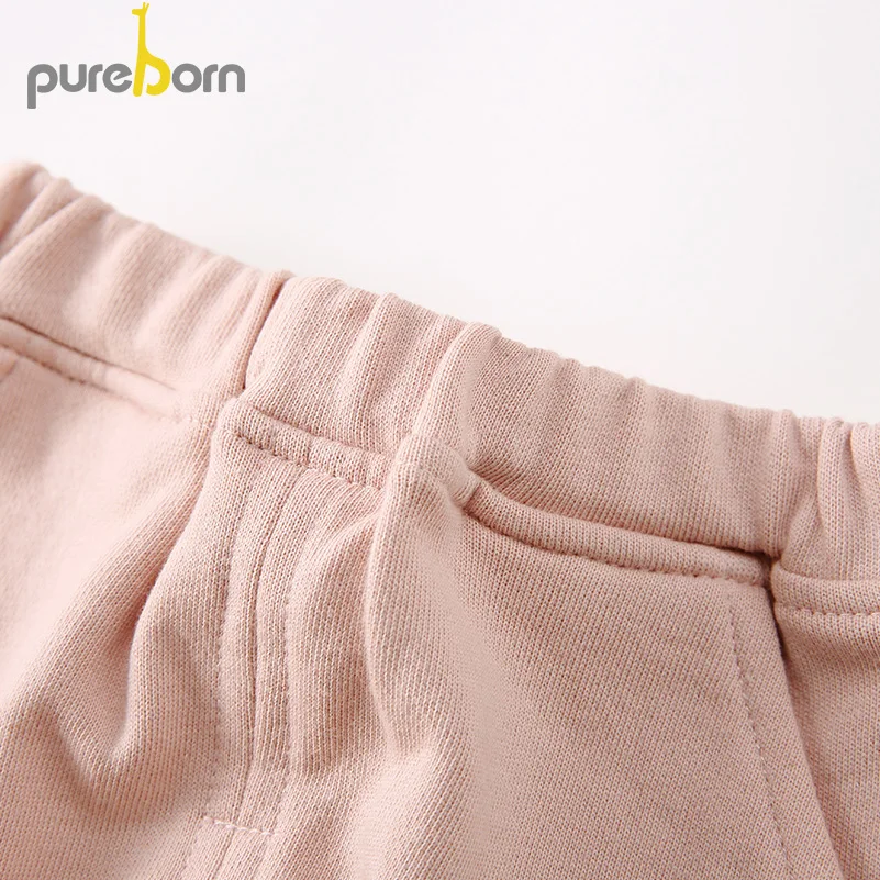 Pureborn/2 предмета; Одежда для маленьких девочек; пуловер с принтом кактуса; топы; рубашки с рисунком животных; штаны; комплект одежды для маленьких мальчиков