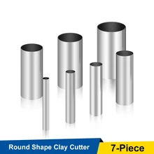 

New 7-Piece Mini Clay Cutters Earring Hole Round Shape Clay Cutter Indentation Circle Shape Cutters Mold Ceramics Dotting Tools