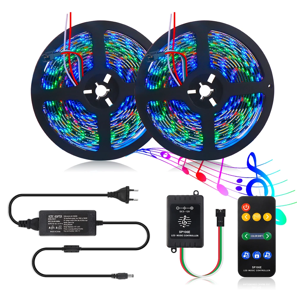 Светодиодная лента WS2811 5 м 10 светодиодный светильник RGB Адресуемая DC12V цифровая