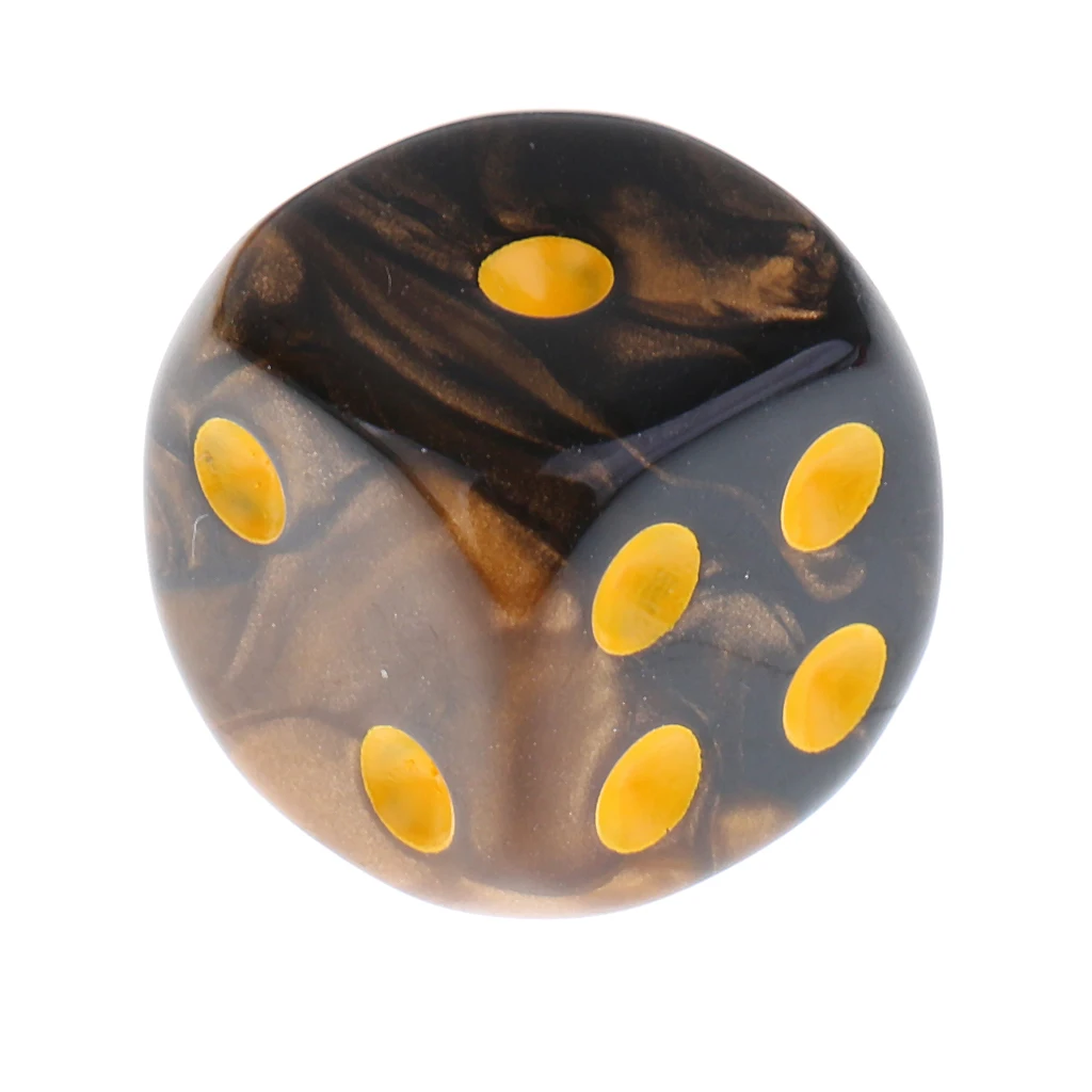 30 Pieces Acrylic 6-sided Spot Dice D6 w/ Iron Box for Party Bar Table Board Game