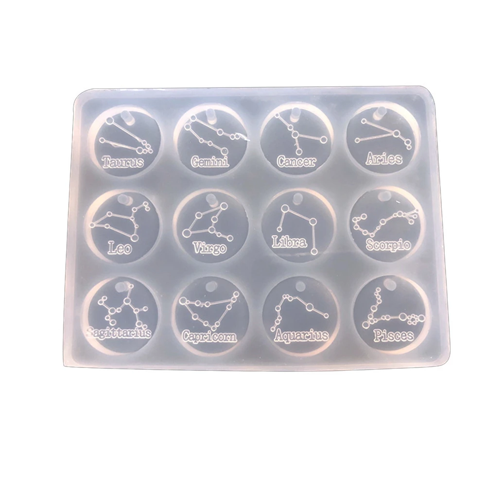 

1pcs 12 Constellations Pendant UV Epoxy Resin Silicone Mold Liquid Jewelry Moulds DIY Pendant Making Tools