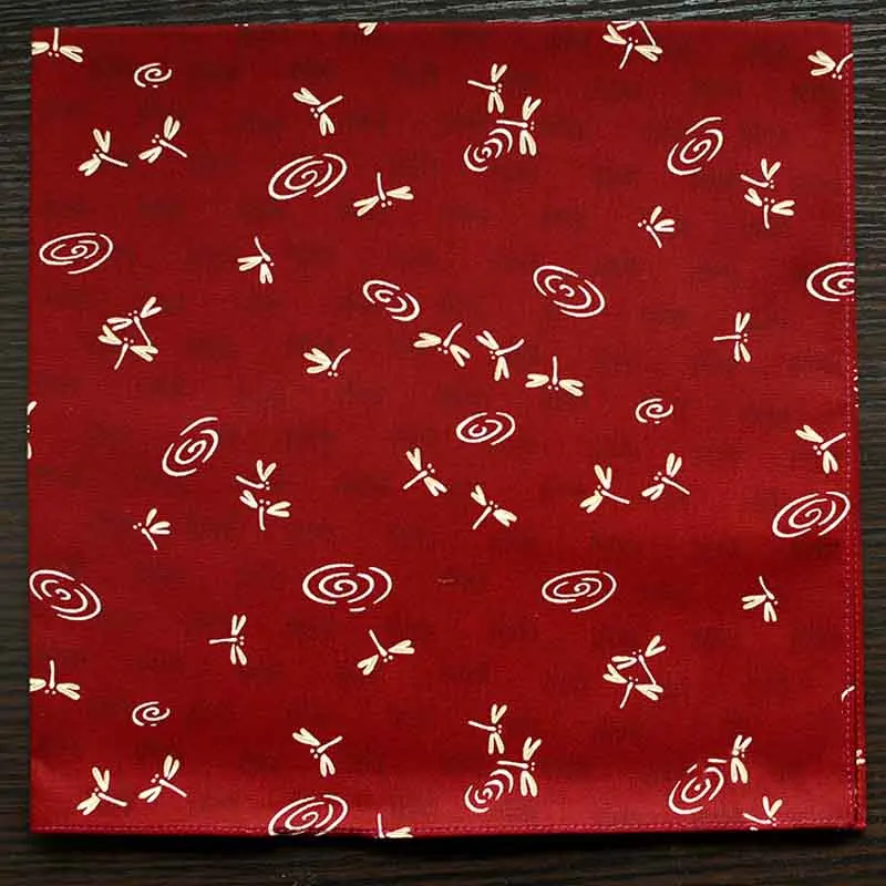 Японский стиль, толстый хлопковый Платок для мужчин и женщин, многофункциональный большой квадратный карман, намочник, рисунок стрекозы, хорошее качество, косынки - Цвет: Wine red