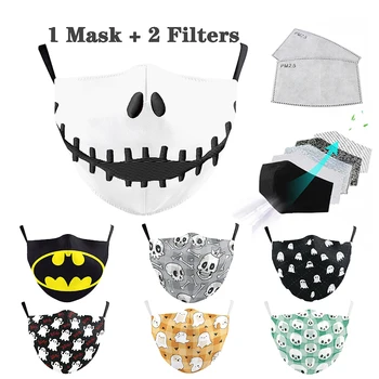 

Adults Mask Cotton Face Masks Fashion Breathable Windproof Dust-proof Mouth Cover Halloween PM2.5 Filter Mask Washable Reusable