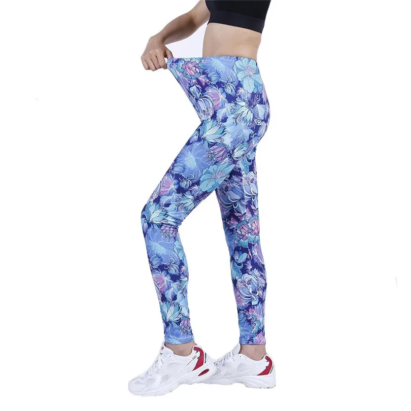 VISNXGI Women Workout Leggings Push Up Fitness High Waist Flower Print Pattern Summer Spring Autumn Pants Ankle-Length Bottom workout leggings Leggings