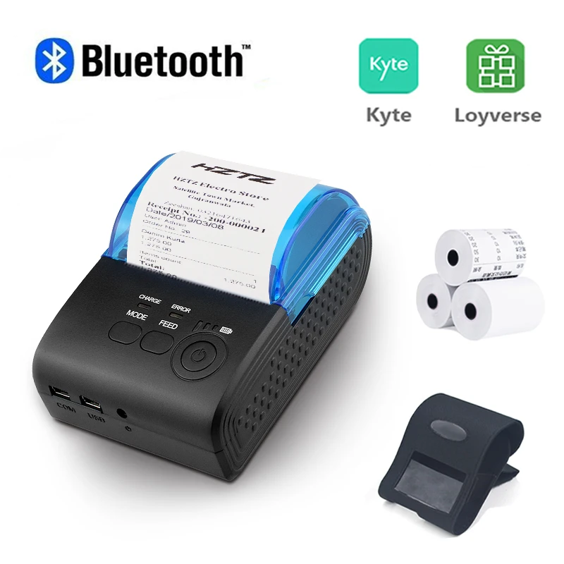 Портативный мини Bluetooth принтер беспроводной Термальный чековый принтер для мобильного телефона окно 58 мм 2 дюйма pos машина