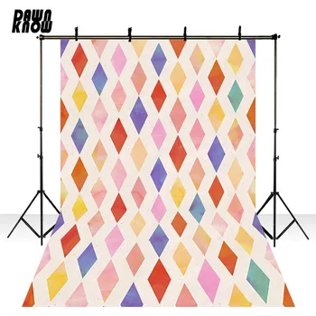 

DAWNKNOW Rhombus Pattern Vinyl Photography Background For Family Photo Shoot Backdrop For Wedding Photo Studio lv1521