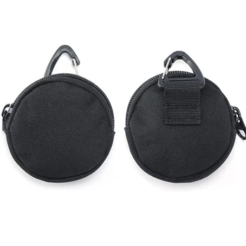 

New Oxford Cloth Mini Round Key Wallet Coin Purse Zipper Pocket Travel Bag With Buckle Multifunction Earphone Outdoor Case