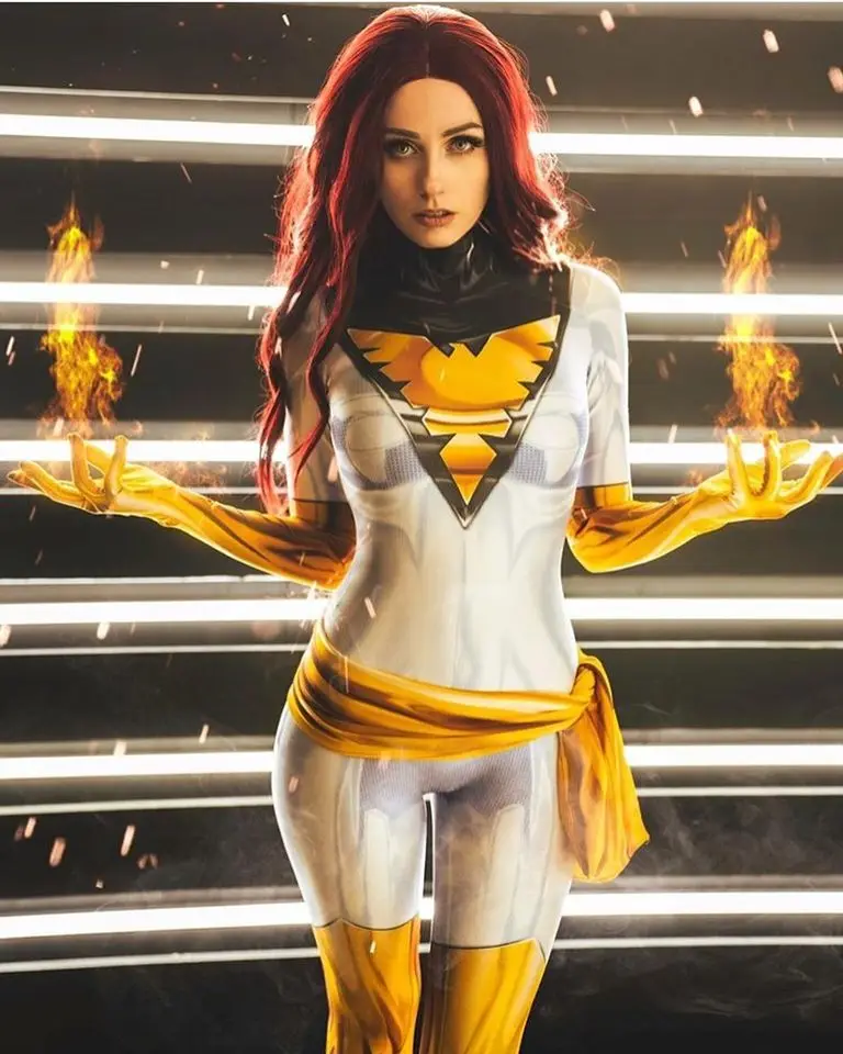 Womens X-men Jean Grey Phoenix Halloween Zentai Cosplay Costume Bodysuit US 