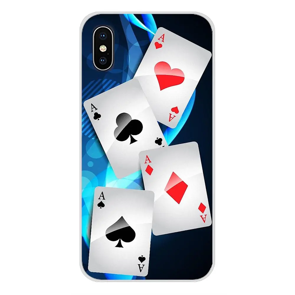 Для Apple iPhone X XR XS 11Pro MAX 4S 5S 5C SE 6S 7 8 Plus ipod 5 6 классических игральных карт ACE мягкий