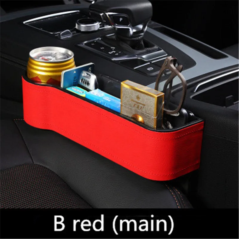 Автомобильный драйвер боковое сиденье зазор коробка для хранения с карманом Органайзер держатель телефона Uiversal Размер сиденья аксессуары для интерьера - Название цвета: B red main