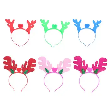 

6pcs Christmas Luminous Toys Antler Headband Toy Christmas Decor Headband Elk Antler Hair Hoop